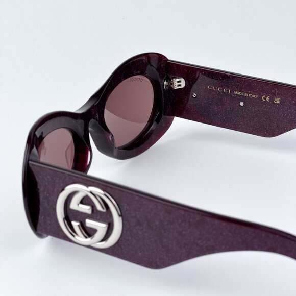 Gucci GG1696S 003 BRAND NEW Sunglasses Violet Violet Women Oval main image 4